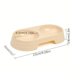 1pc Pet Double Bowl Cat Food Bowl Water Feeder 2 In 1 Non slip Cat Feeding