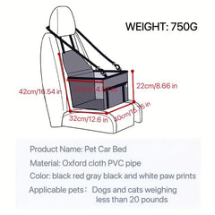 Pet Car Mat Dog Cat Safety Seat Bag Travel Carrier Seat Cover
