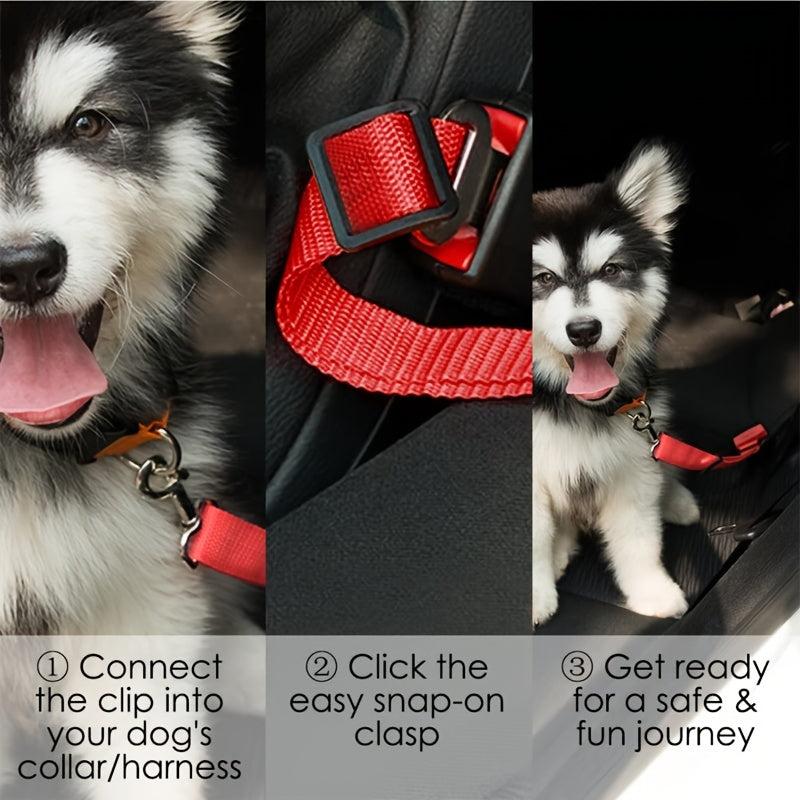 Adjustable Pet Car Seat Belt Dog Safety Rope With Hook For Car