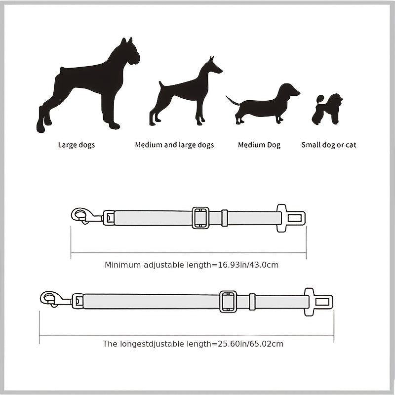 Adjustable Pet Car Seat Belt Dog Safety Rope With Hook For Car