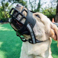 Adjustable Breathable Dog Muzzle for Biting Chewing Barking Training