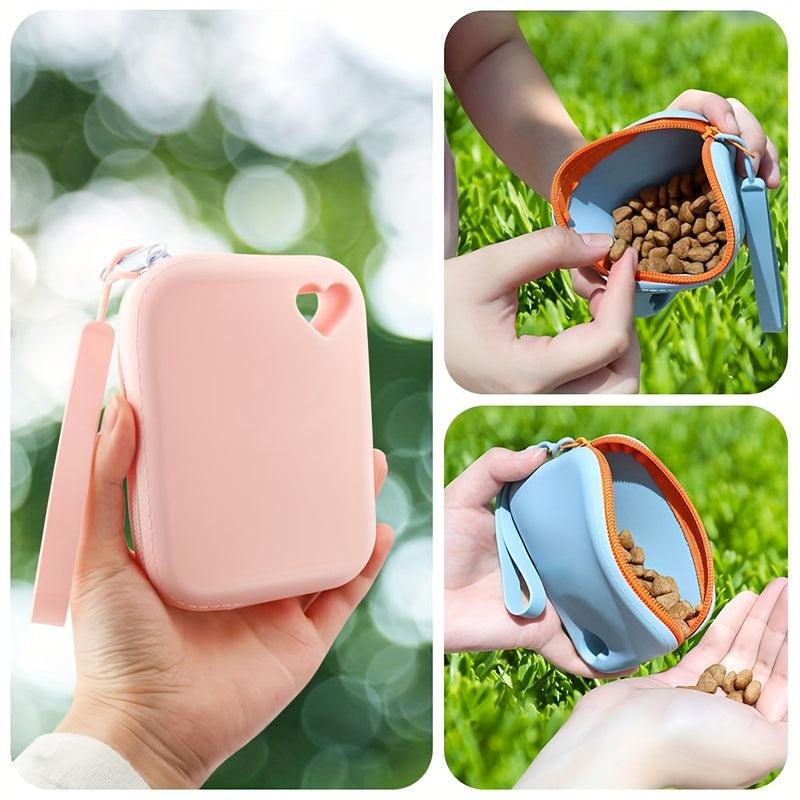 Silicone Dog Treat Bag Pet Snack Bag Training Bag Portable Walking Bag