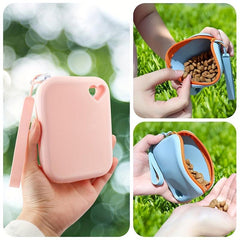 Silicone Dog Treat Bag Pet Snack Bag Training Bag Portable Walking Bag