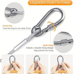 Reflective Dog Tie Out Cable for Dogs up to 250 lbs