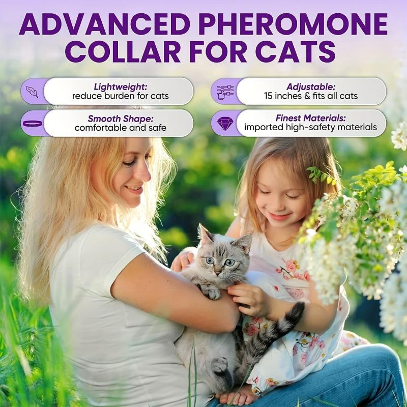 Calming Pheromone Collar for Cats - Reduce Anxiety, Stress - Pet Supplies