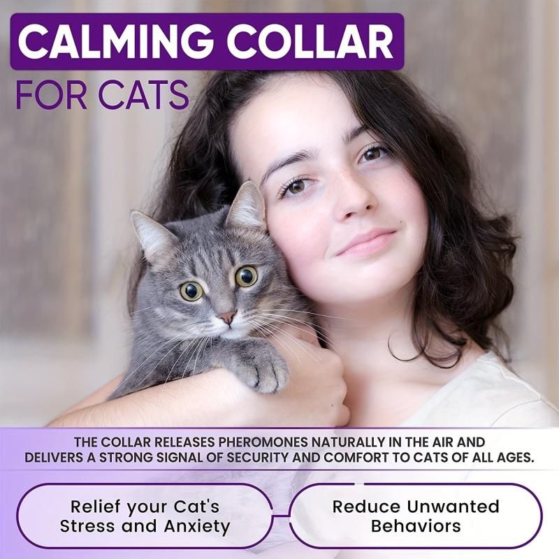 Calming Pheromone Collar for Cats - Reduce Anxiety, Stress - Pet Supplies