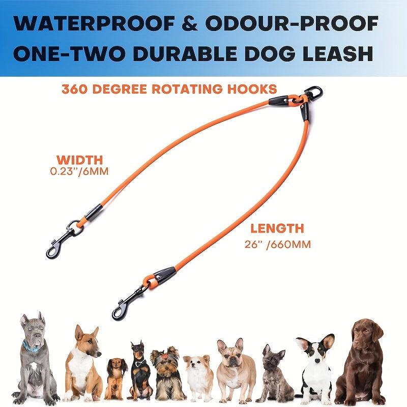 Waterproof Dual Pet Leash - Walk 2 Dogs Comfortably