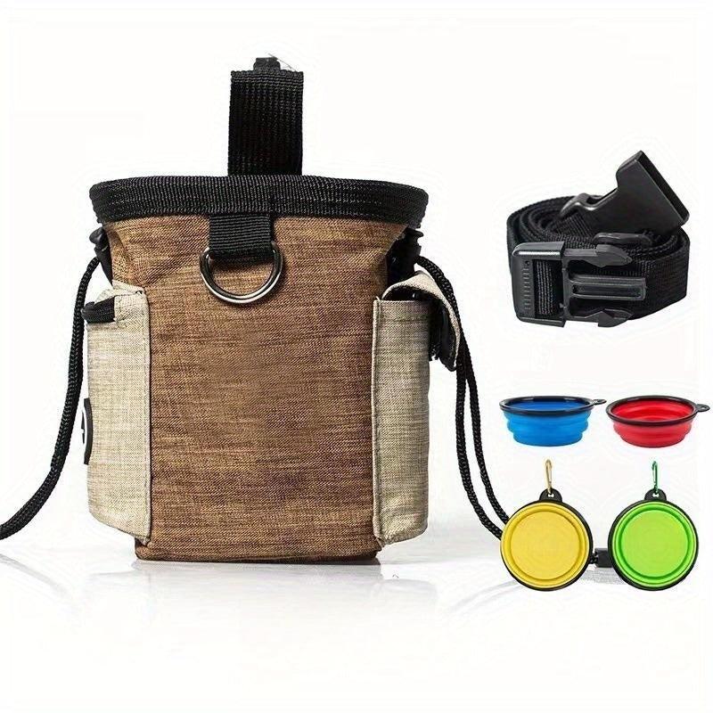Dog Training Waist Bag Folding Bowl Snack Belt