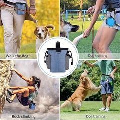 Dog Training Waist Bag Folding Bowl Snack Belt
