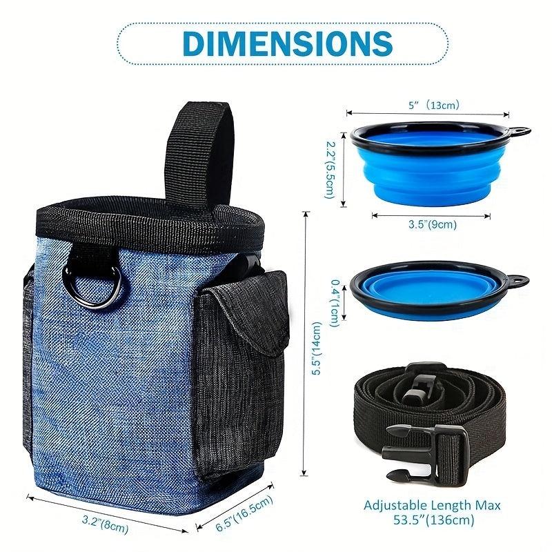 Dog Training Waist Bag Folding Bowl Snack Belt