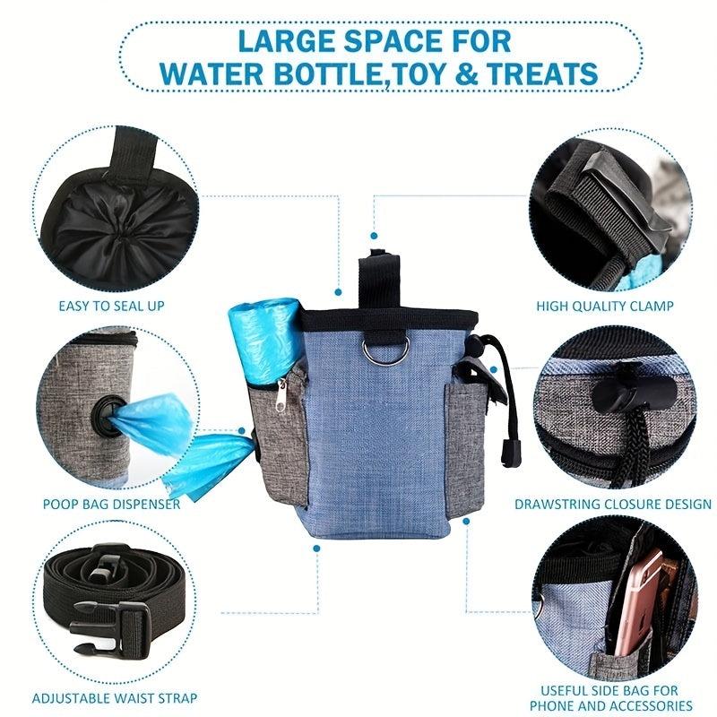 Dog Training Waist Bag Folding Bowl Snack Belt