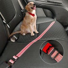 Fabric Adjustable Car Pet Leash Safety Belt for Cats and Dogs