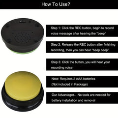 4pcs Dog Communication Voice Recording Buttons Training Buzzer 30s Rec