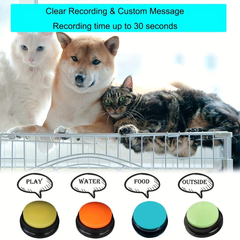 4pcs Dog Communication Voice Recording Buttons Training Buzzer 30s Rec