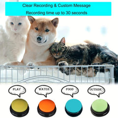 4pcs Dog Communication Voice Recording Buttons Training Buzzer 30s Rec