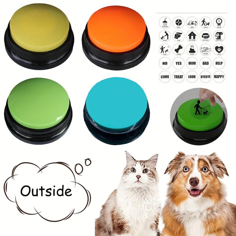 4pcs Dog Communication Voice Recording Buttons Training Buzzer 30s Rec