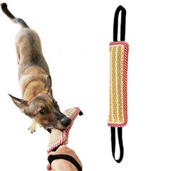 Durable Cotton Pet Dog Tear Bite Training Rod Tug With Dual Handles