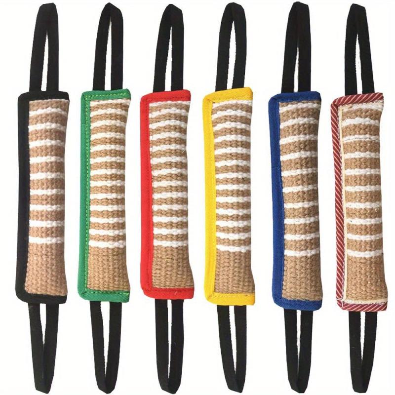 Durable Cotton Pet Dog Tear Bite Training Rod Tug With Dual Handles