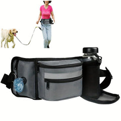 Dog Treat Pouch Large Capacity Training Bag With Dispenser & Bottle Holder