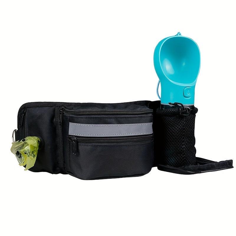 Dog Treat Pouch Large Capacity Training Bag With Dispenser & Bottle Holder