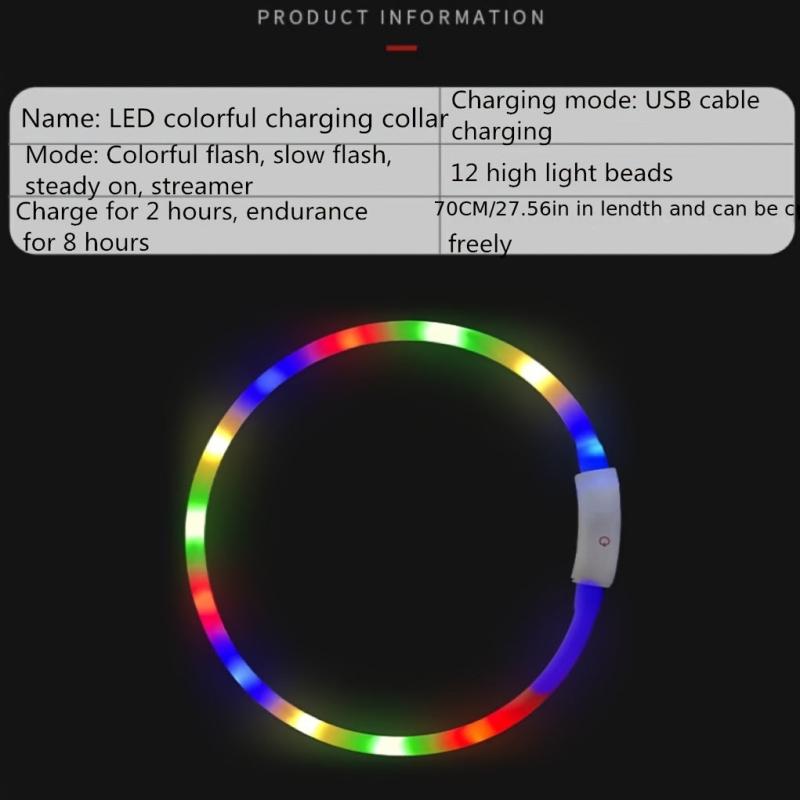 RGB LED Dog Collar for Night Safety