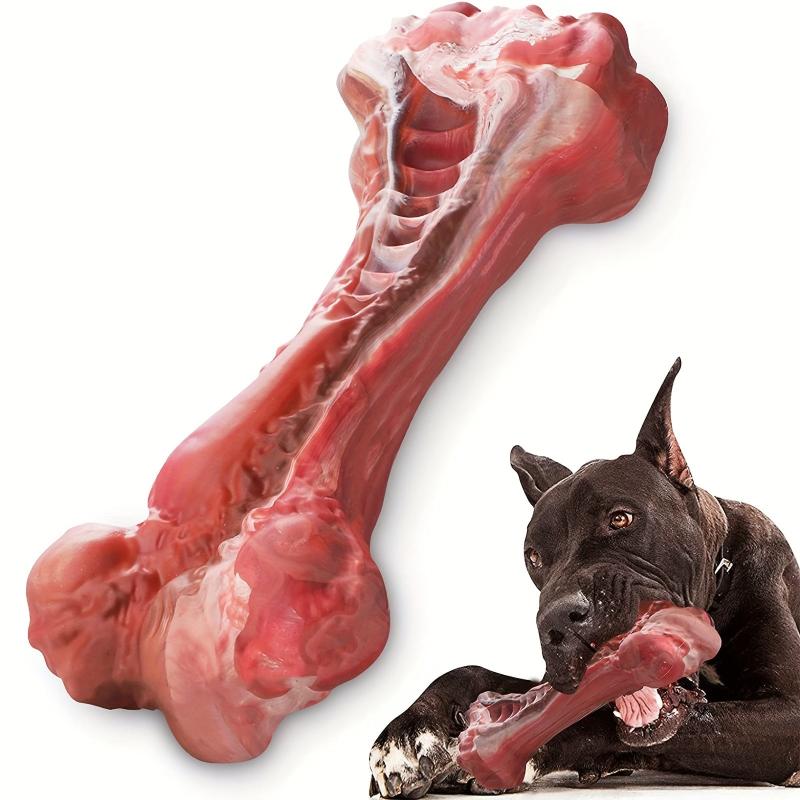 Indestructible Dog Chew Bone for Aggressive Chewers - Natural Rubber Toy