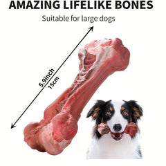 Indestructible Dog Chew Bone for Aggressive Chewers - Natural Rubber Toy