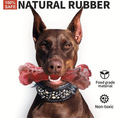 Indestructible Dog Chew Bone for Aggressive Chewers - Natural Rubber Toy