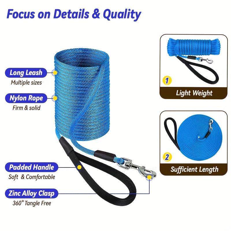 Heavy Duty Dog Leash 10MM 15FT 30FT 50FT Training Leash