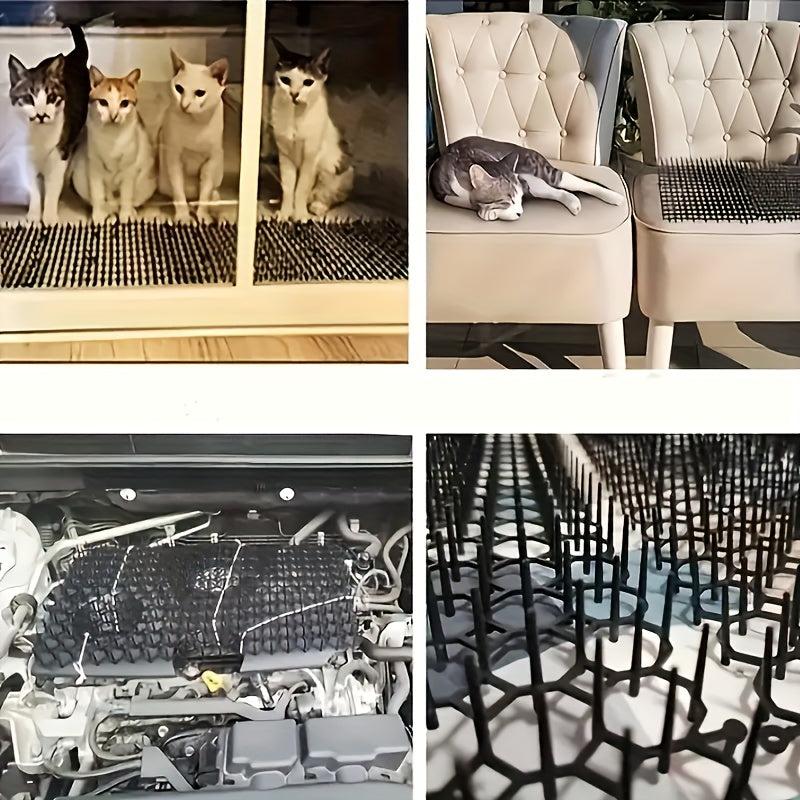 6pcs Plastic Cat Proof Netting Spiked Mat Garden Isolation Protection
