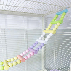 Colorful Parrot Climbing Ladder and Swing Set