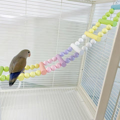 Colorful Parrot Climbing Ladder and Swing Set