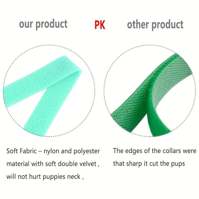 15 Random Puppy ID Collars Soft Fabric Adjustable Newborn Identification Collar