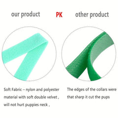 15 Random Puppy ID Collars Soft Fabric Adjustable Newborn Identification Collar