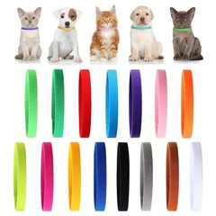 15 Random Puppy ID Collars Soft Fabric Adjustable Newborn Identification Collar