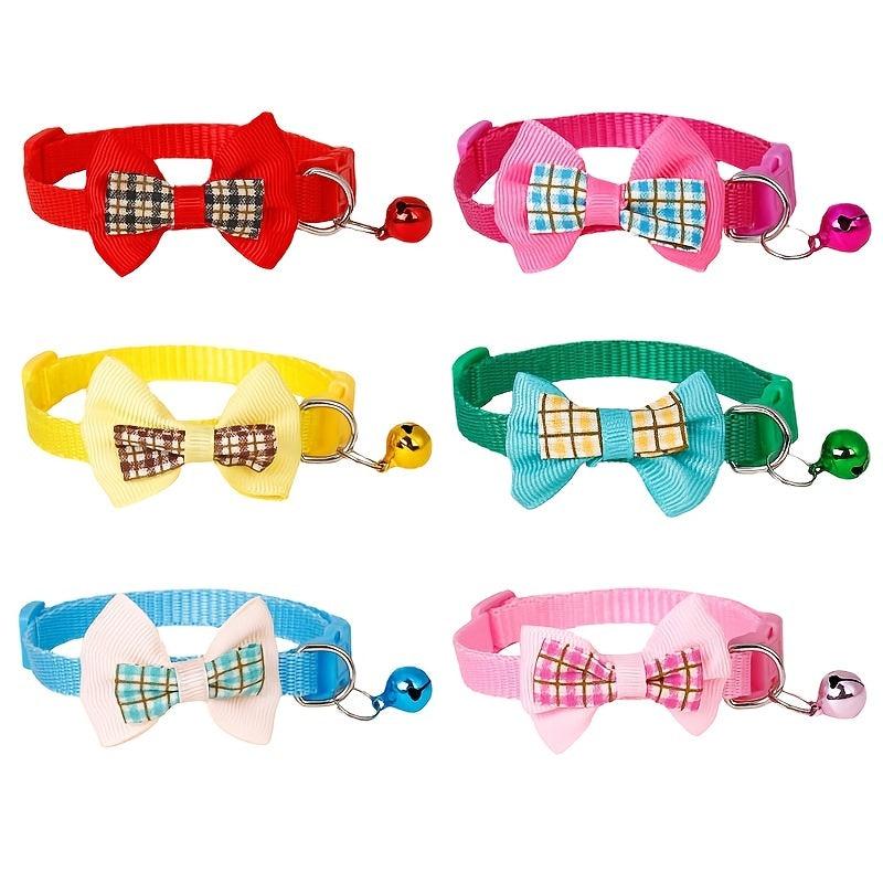 Cute Knitted Cat Collar with Bell & Bowknot