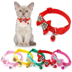 Cute Knitted Cat Collar with Bell & Bowknot