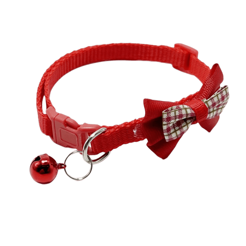 Cute Knitted Cat Collar with Bell & Bowknot