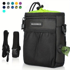 Dog Treat Pouch Bag with Built-in Poop Bag Dispenser