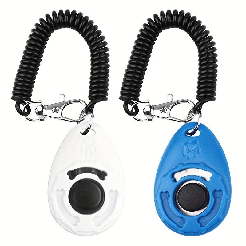 2pcs Dog Training Clicker With Wrist Strap Durable Lightweight Easy To Use