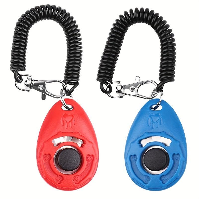 2pcs Dog Training Clicker With Wrist Strap Durable Lightweight Easy To Use