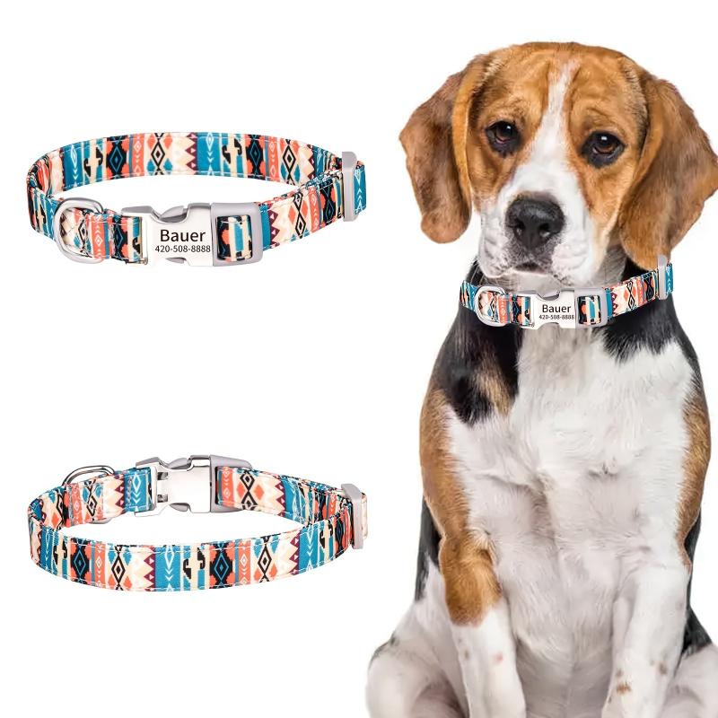 Custom Engraved Soft Double Layered Dog Collar with Buckle