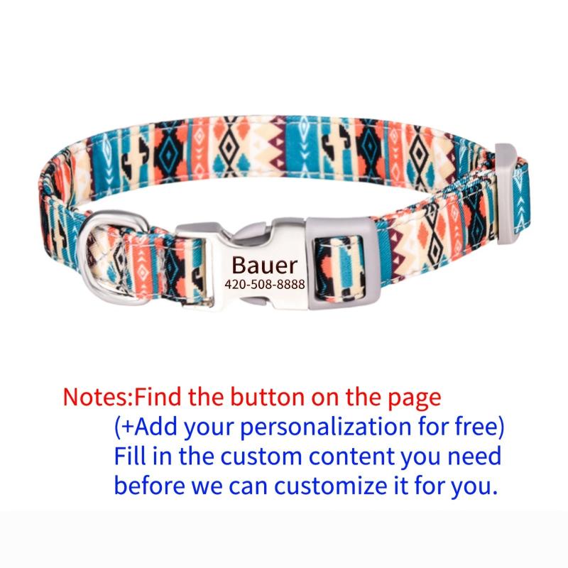 Custom Engraved Soft Double Layered Dog Collar with Buckle