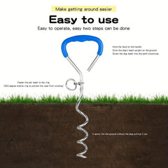 Dog Tie Out Leash Stake Pet Leash Anchor Stake For Dog Runner Sturdy Dog Stake