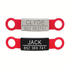 Red Colloid Pet ID Tag Stainless Steel Personalized Dogs Cats Custom Engraving