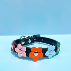 Colorful Leather Flower Collar for Pets