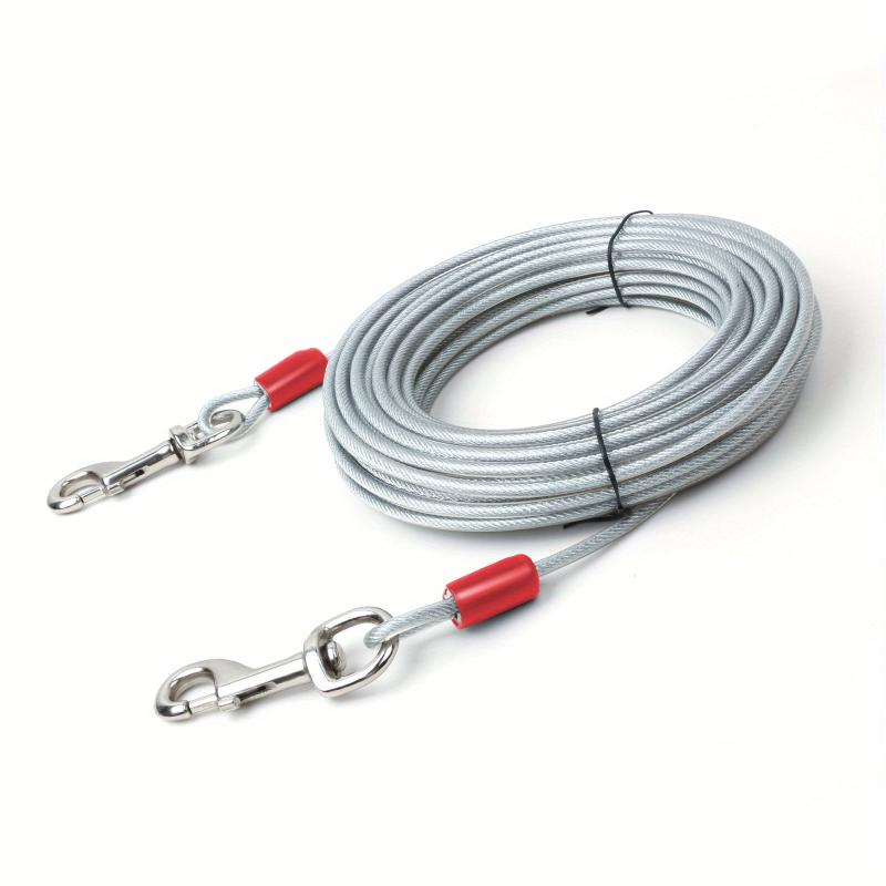 Steel Wire Dog Tether Double Headed Dog Leash Yard Camping Training Leash