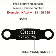 Customized Stainless Steel Pet ID Tag with Engraved Nameplate