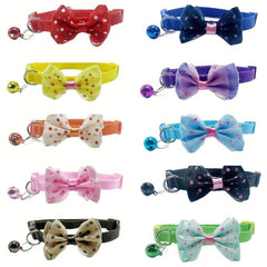 Knitted Cat Collar with Bell and Buckle