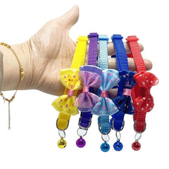 Knitted Cat Collar with Bell and Buckle